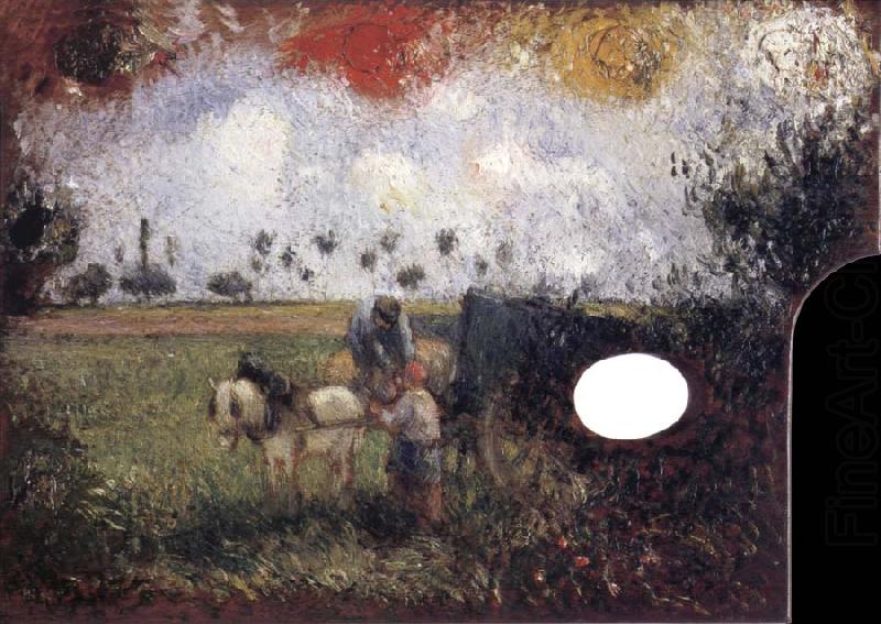 The artist-s palette with a landscape, Camille Pissarro